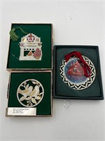 Lot of 3 lenox ornaments two turtledoves