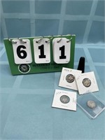 (4) Silver Mercury Dimes