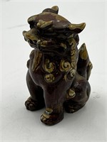 Circa 1970s Asian Ceramic Foo Dog Statue