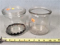 2- Antique Tobacco Jars - 1 Missing Lid