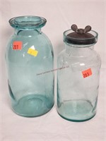Antique Blue Jars 8.25" & 7-3/8" (1-Willoughby)