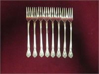 (8) ALVIN CHATEAU ROSE STERLING COCKTAIL FORKS