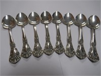 (8) ALVIN CHATEAU ROSE STERLING DEMITASSE SPOONS