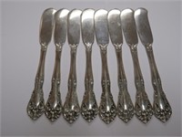 (8) ALVIN CHATEAU ROSE STERLING BUTTER KNIVES