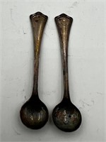Sterling silver antique salt cellar spoons