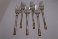 (6) WALLACE AEGAN WEAVE STERLING SILVER FORKS
