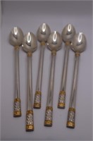 (6) WALLACE AEGAN WEAVE STERLING SILVER SPOONS