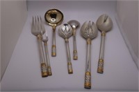 (6) WALLACE AEGAN WEAVE STERLING SILVER UTENSILS