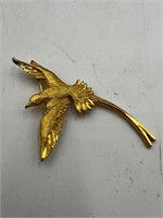 Vintage Sparrow Lapel Pin pewter