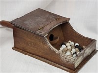 Vintage wood ballot box with marbles used in The
