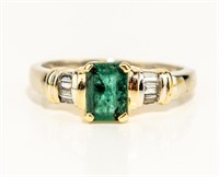 Jewelry 14kt Yellow & White Gold Emerald Ring