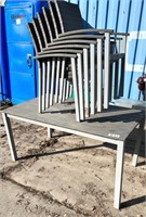 Aluminum Patio Table with 6 Chairs. #C