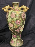 Large Nippon vase with Coraline decoration.  Vase