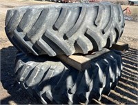 Pair of 23.1 x 34 Titan Tractor Tires on Rims.