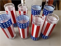 HFT LIBBEY VINTAGE AMERICAN FLAG DRINKING GLASSES