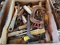 ASSORTED TOOLS, C CLAMPS, WRENCHES