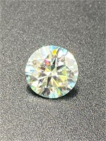 2.00 Carat Light Blue Round Cut Diamond Moissanite