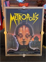49 x 64” Framed Canvas Metropolis Movie Display