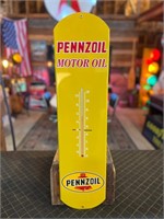 32 x 8” Metal Penzoil Thermometer (working)