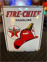 16 x 13” Porcelain Firechief Texaco Sign