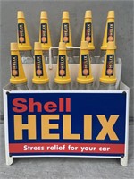 Complete SHELL HELIX 10 Bottle Oil Rack
