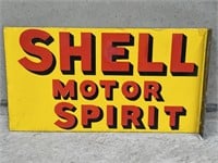 Original Early SHELL MOTOR SPIRIT Enamel Post
