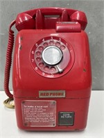 Original Coin Operated Red Pay Phone - Height