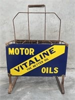 Rare VITALINE MOTOR OILS 8 x Bottle Oil Rack 2 x