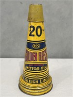 GOLDEN FLEECE HEX Tin Oil Bottle Pourer With Dust