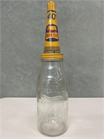 Embossed GOLDEN FLEECE 1 Quart Oil Bottle With