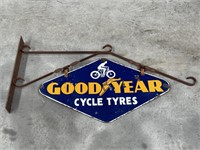 Original GOODYEAR CYCLE TYRES Double Sided Enamel