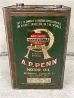 A P PENN Motor Oil 4 Gallon Tin 
Tin has Been
