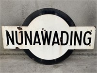 Original NUNAWADING  Railway Station Enamel Sign -