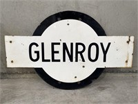 Original GLENROY Railway Station Enamel Sign -