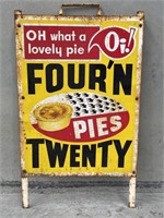 Original FOUR’N TWENTY Pies Screen Print Sign On