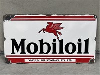 Original MOBILOIL Enamel Oil Rack Sign - 525 x