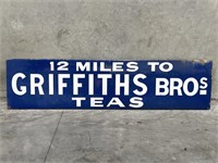 Original 12 Miles To GRIFFITHS BROS TEAS Enamel