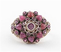 Antique 14K Gold and Sterling Ruby Ring