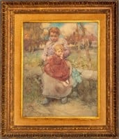 William Lee Hankey 'Mother & Child' Watercolor