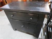 SOLID WOOD BLACK PAINTED 2 DRAWER CHEST