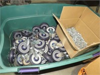 HUGE TUB OF HEAVY DUTY CASTER AND BOLTS