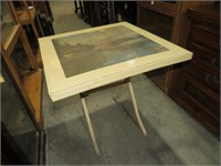 PAINTED WOOD WITH SEAM FOLDING TABLE