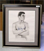 Autographed Muhammad Ali Pencil Drawing