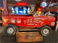 Vintage Metal Fire Dept Pedal Car
