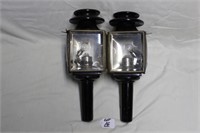 PAIR OF DUAL CANDLE & ELECTRIC BUGGY LANTERNS
