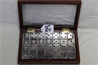 SET OF NICKLE PLATED DOMINO SET
