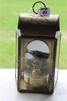 H L PIPPER BRASS OIL LAMP W/REFLECTOR
