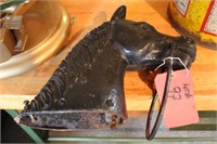 CAST IRON HITCHING POST WITH HORSE HEAD