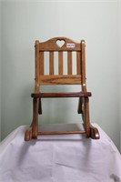 SMALL ANTQ.  TODDLER FOLDING ROCKING CHAIR