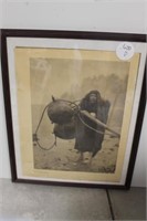 OLD POSTER "THE WHALER" MAKAH FRAMED